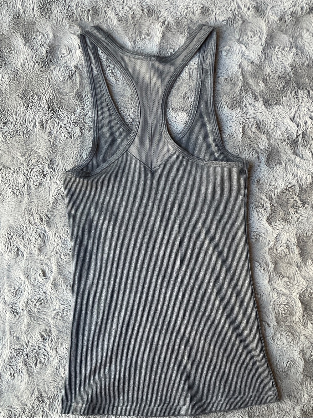 Gray Ribbed Racerback Tank Top - Picture 3 of 3